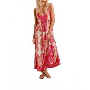 NEW MOLLY BRACKEN long satin dress with straps in pink daphne